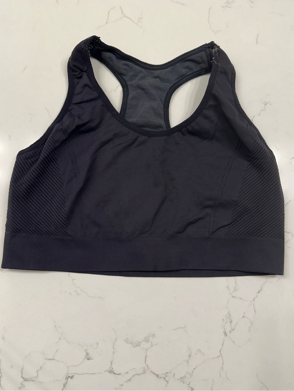 Racerback Seamless Sports Bra in Charcoal Gray